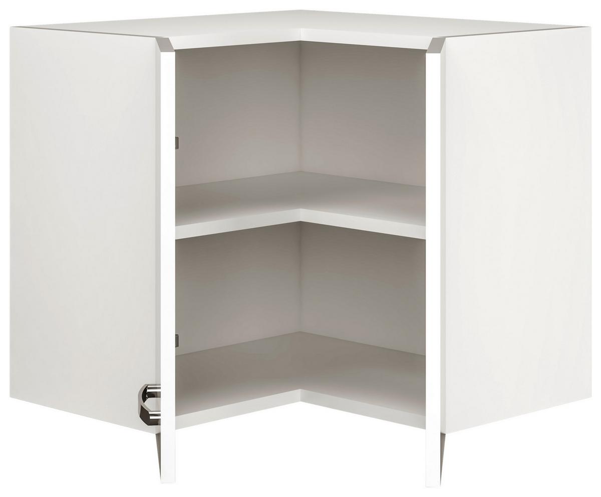 Kotna Zgornja Omarica Alba, Bela, Š. 60 Cm - barve nerjavečega jekla/bela, Moderno, kovina/leseni material (60/54,8/32cm) - FlexWell