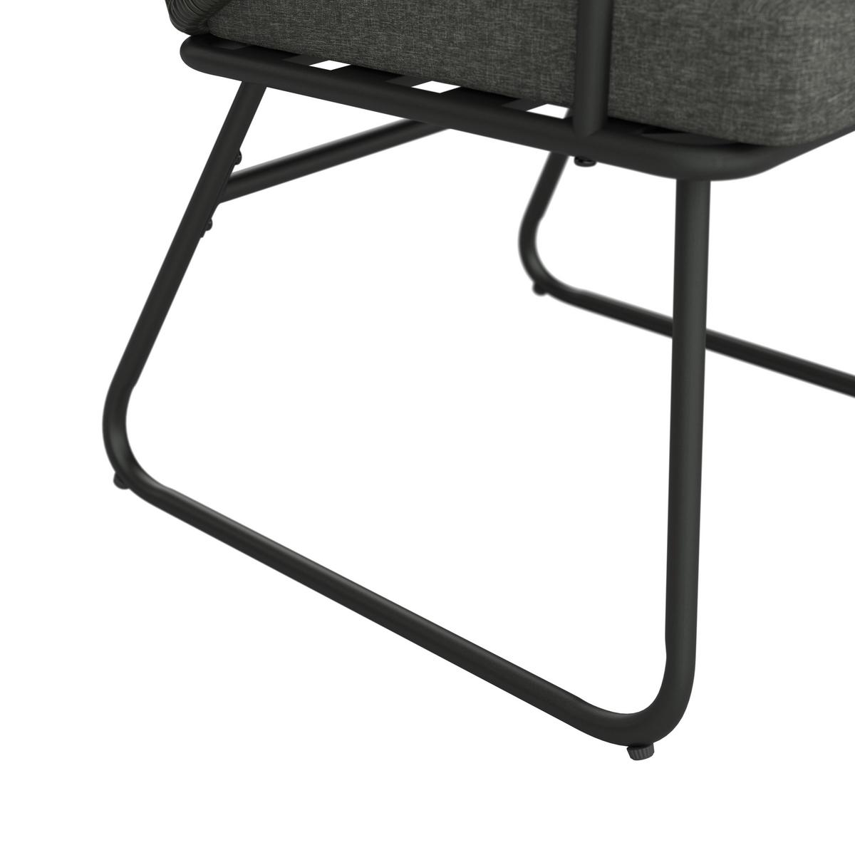 KOMPLET OGRODOWY ZE STOŁEM NOAH - ciemnoszary/czarny, Design, tworzywo sztuczne/metal - Ambia Garden