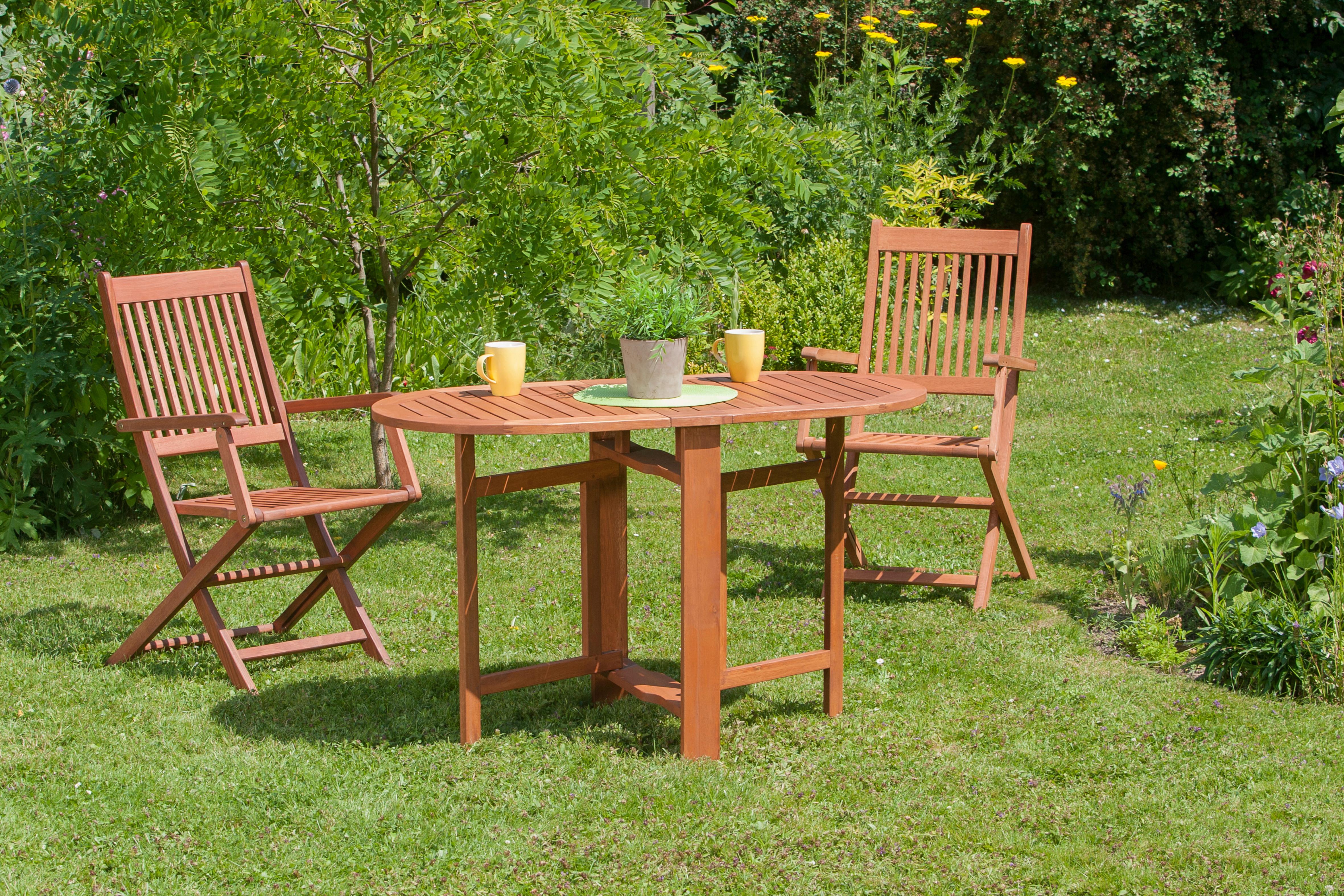 Gartenklapptisch Eukalyptus Natur ca. 120x74x60cm - Naturfarben, KONVENTIONELL, Holz (120/74/60cm) - Gardenson