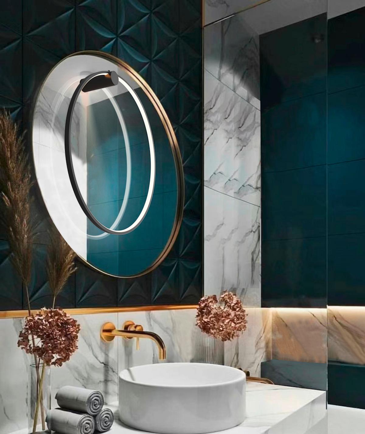 Badezimmer-wandleuchte Lp-999/1w S Bk Mirror - Schwarz, Design, Metall (16/60/60cm)
