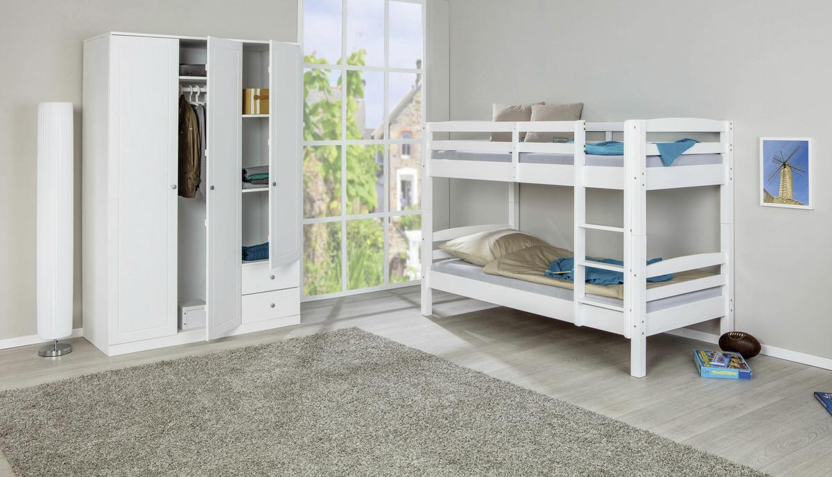 Etagenbett Rick Weiß - Naturfarben/Weiß, MODERN, Holz (90/190cm) - MID.YOU