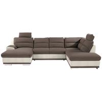 Sedežna Garnitura Seaside, Z Ležiščem, Predalom, Oblika U - barve kroma/rjavosiva, Konvencionalno, kovina/tekstil (165/334/218cm) - Premium Living