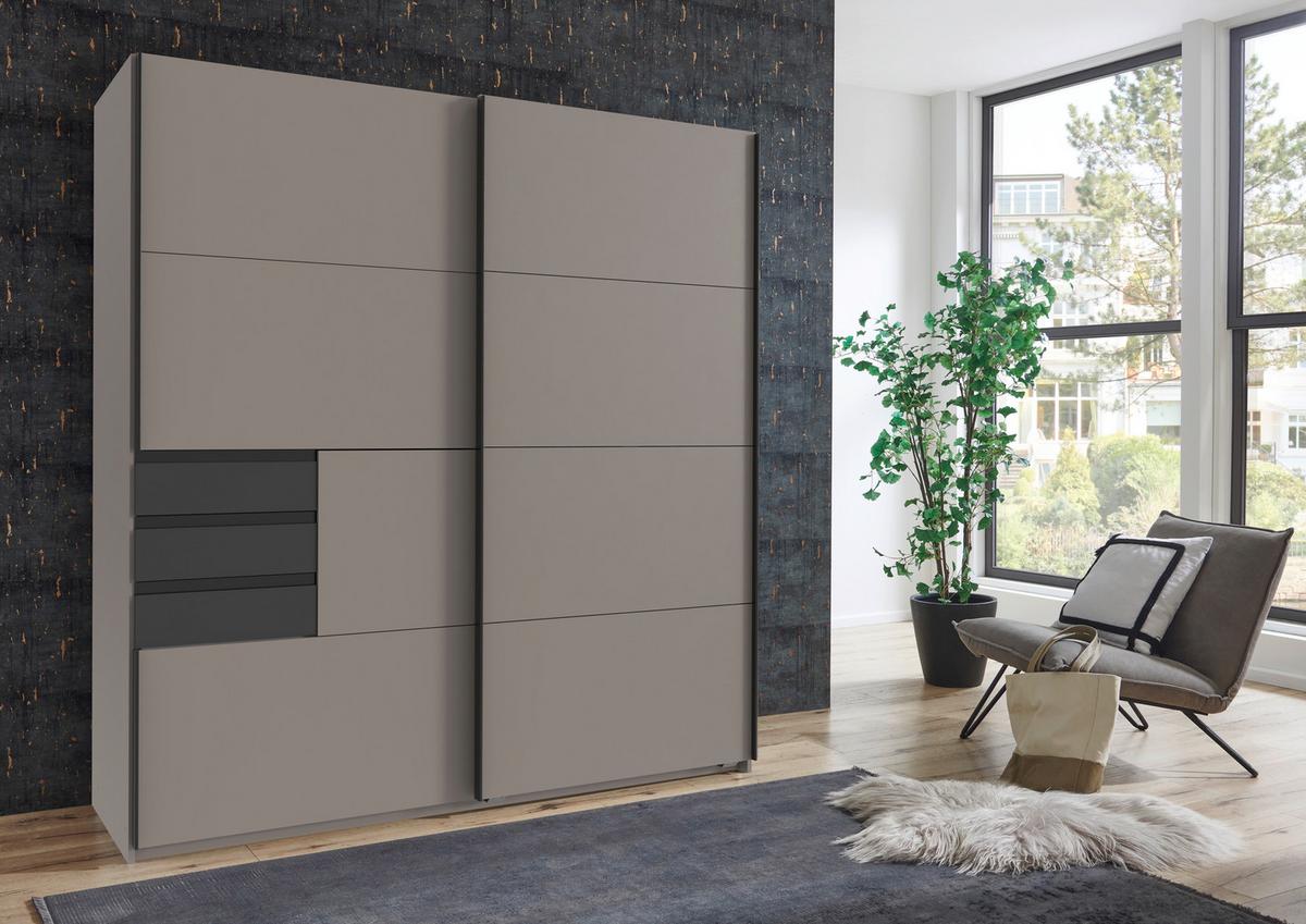 DULAP USI CULISANTE OSNABRÜCK - sahara/grafit, Trend, material pe bază de lemn (180/198/65cm)