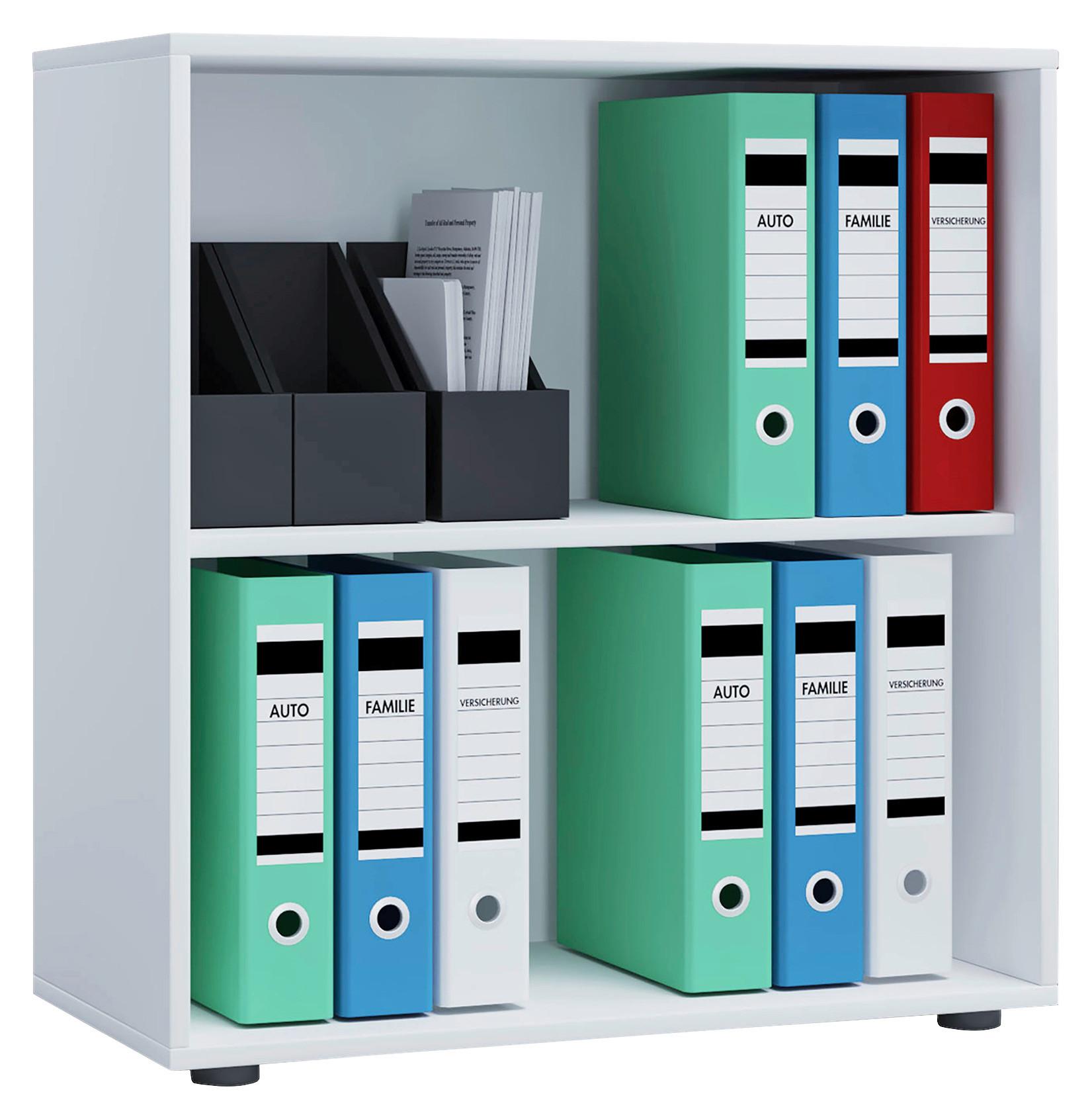 Pisarniški Regal Lona L, Bela - črna/bela, Basics, umetna masa/leseni material (70/74/37cm) - MID.YOU