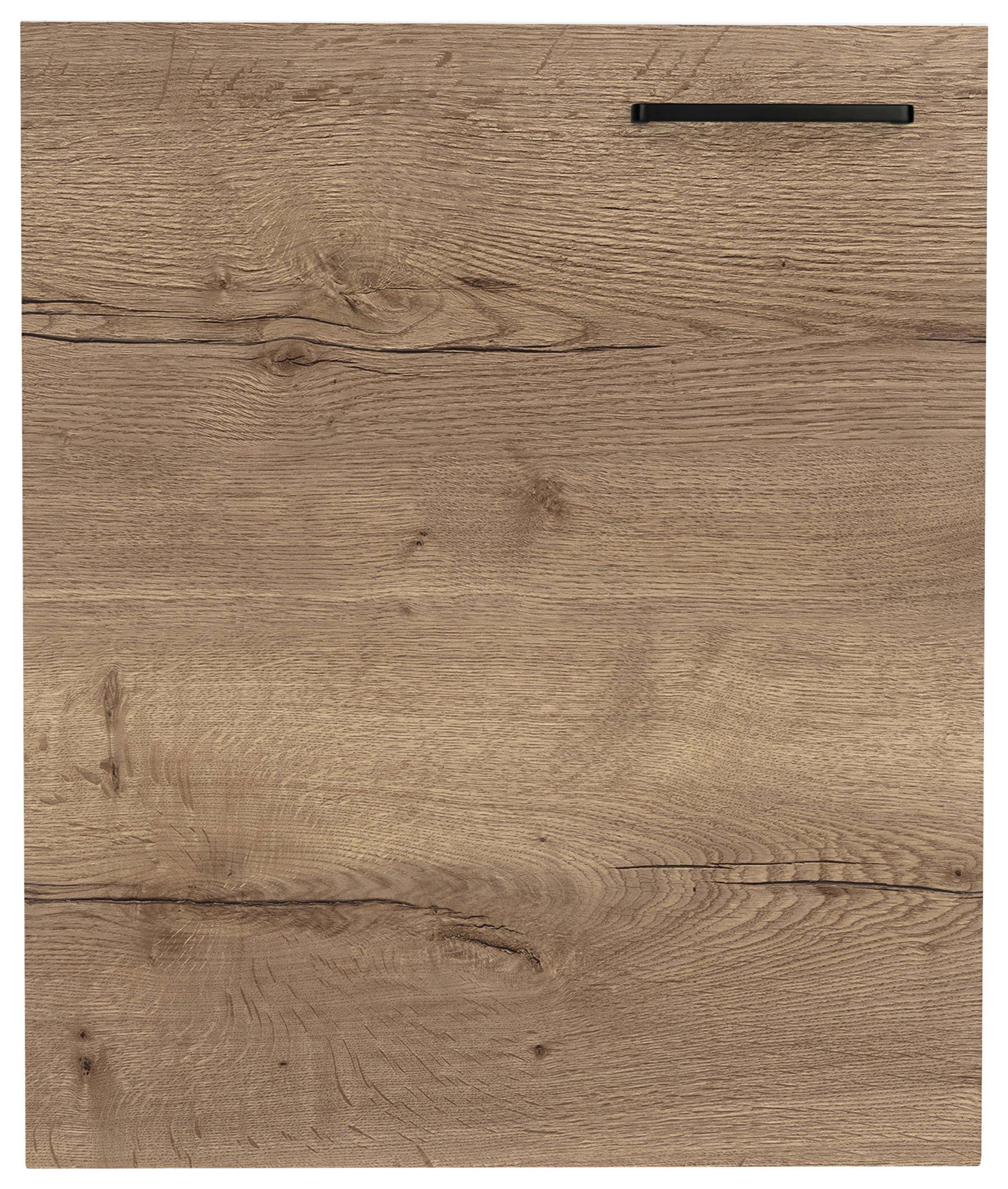 Küchenschrankfront Structura Eiche dunkel - Eiche dunkel/Schwarz, MODERN, Holzwerkstoff/Metall (60/72/1,9cm) - Nobilia
