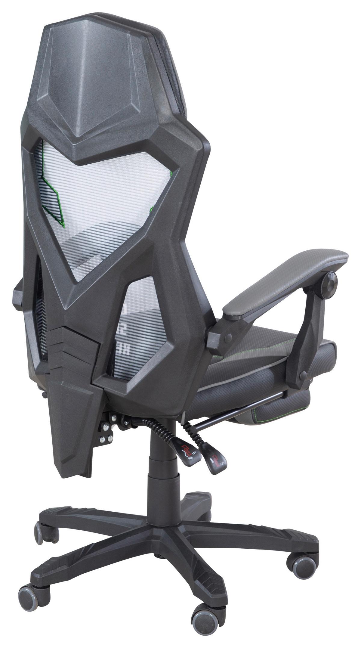 Gaming Stol Minecraft, Siva, Zelena - siva/zelena, Moderno, umetna masa/tekstil (61/114,5/62,5cm) - Minecraft
