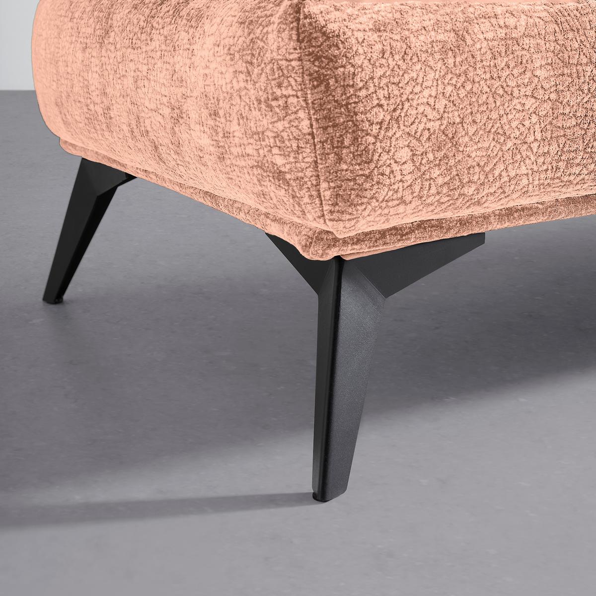 Hocker Ottawa Rose Strukturstoff - Schwarz/Altrosa, MODERN, Textil/Metall (122/47/68cm) - Premium Living