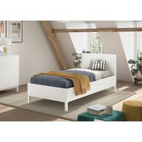 Bett EVA Weiß ca. 90x200 cm teilmassiv - Weiß, MODERN, Holz/Holzwerkstoff (90/200cm) - Vipack