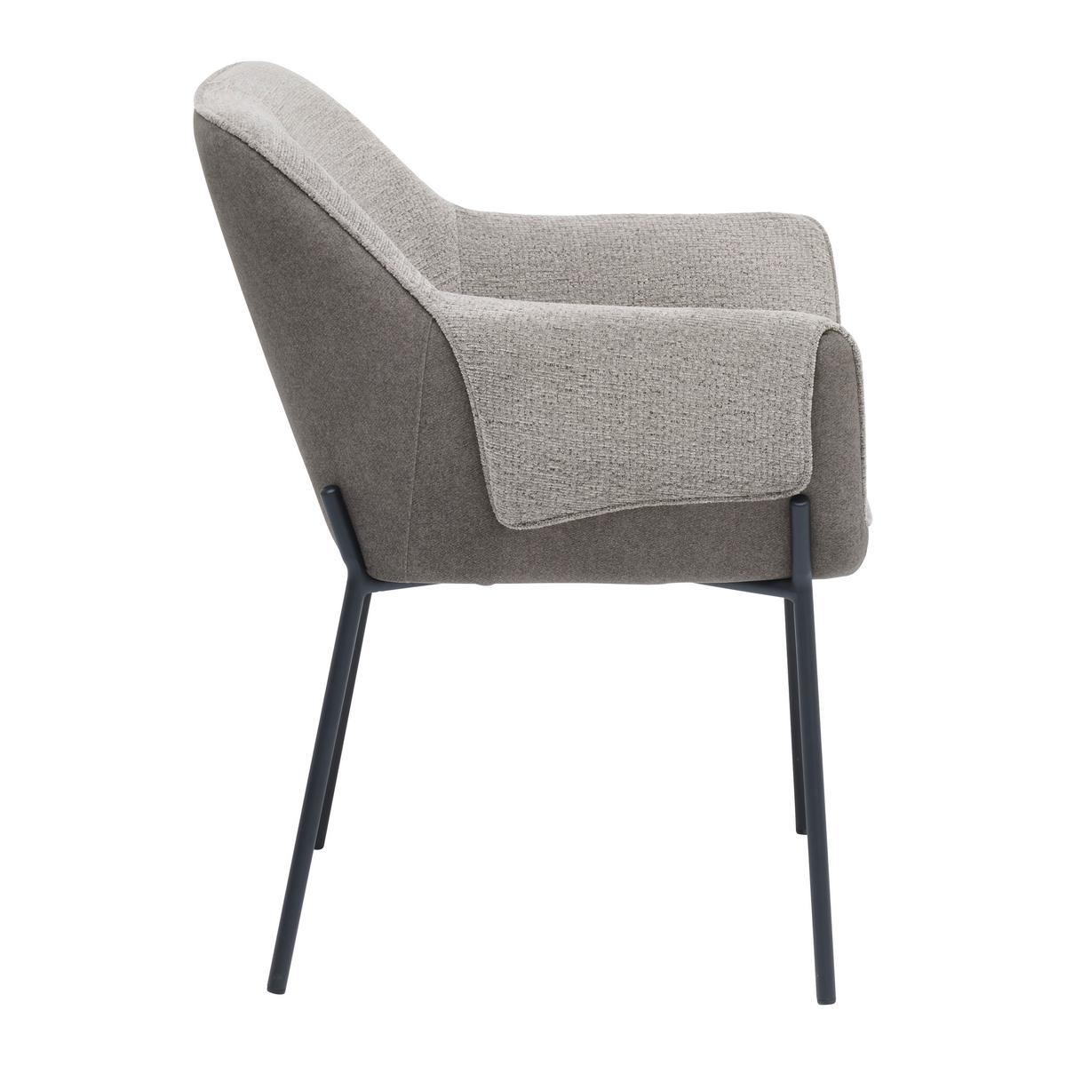 Armlehnstuhl Chloe Braun/Dunkelbraun - Dunkelbraun/Schwarz, Lifestyle, Textil/Metall (63/84/64cm) - Premium Living