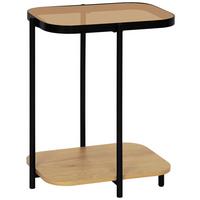 Stolić Linea - prirodne boje/crna, Moderno, staklo/drvni materijal (49/60/37cm) - Modern Living