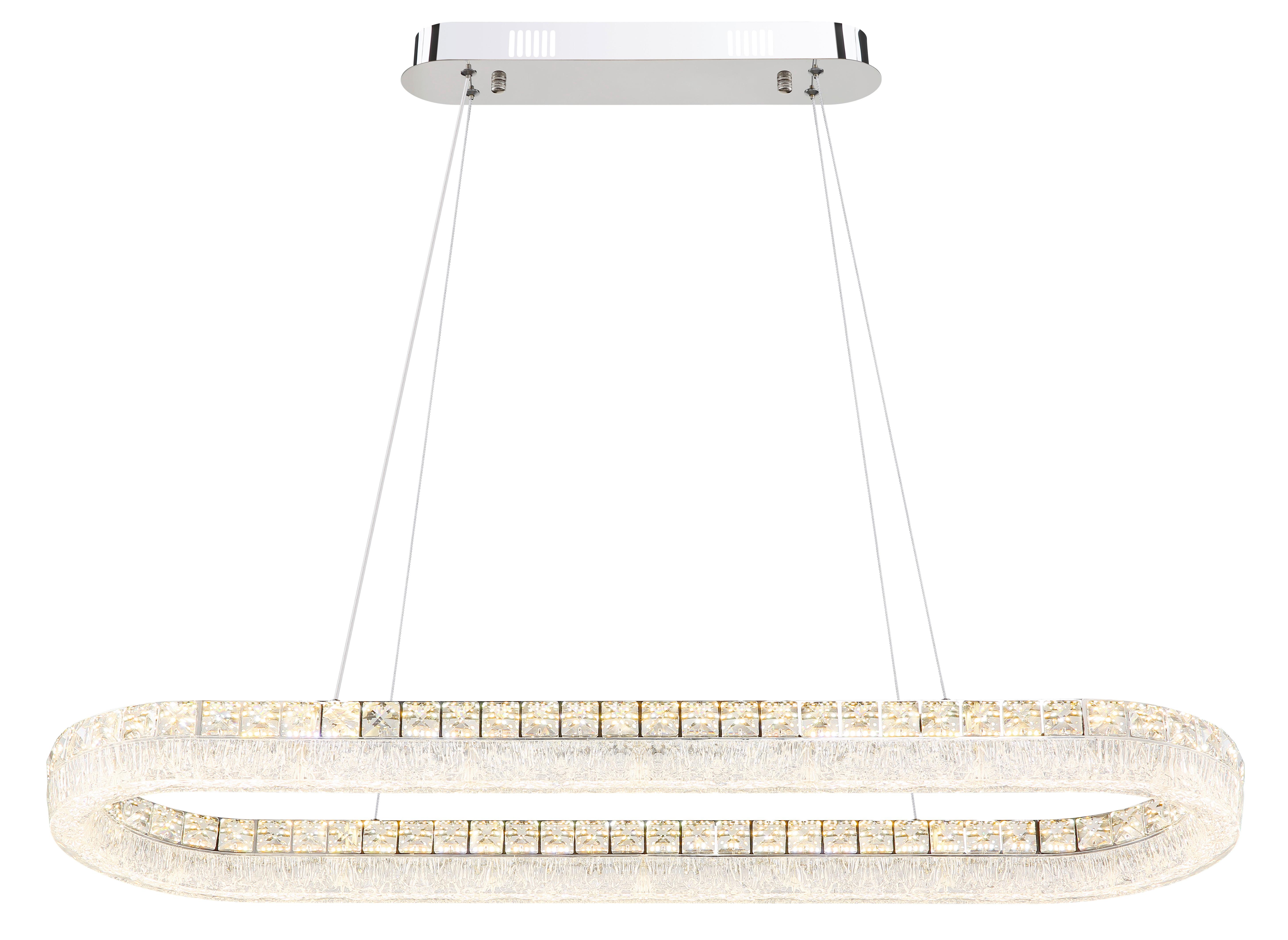 Led Viseća Svjetiljka Laurel - prozirno/boje kroma, Konvencionalno, staklo/metal (120/31,5/100,1cm) - Globo