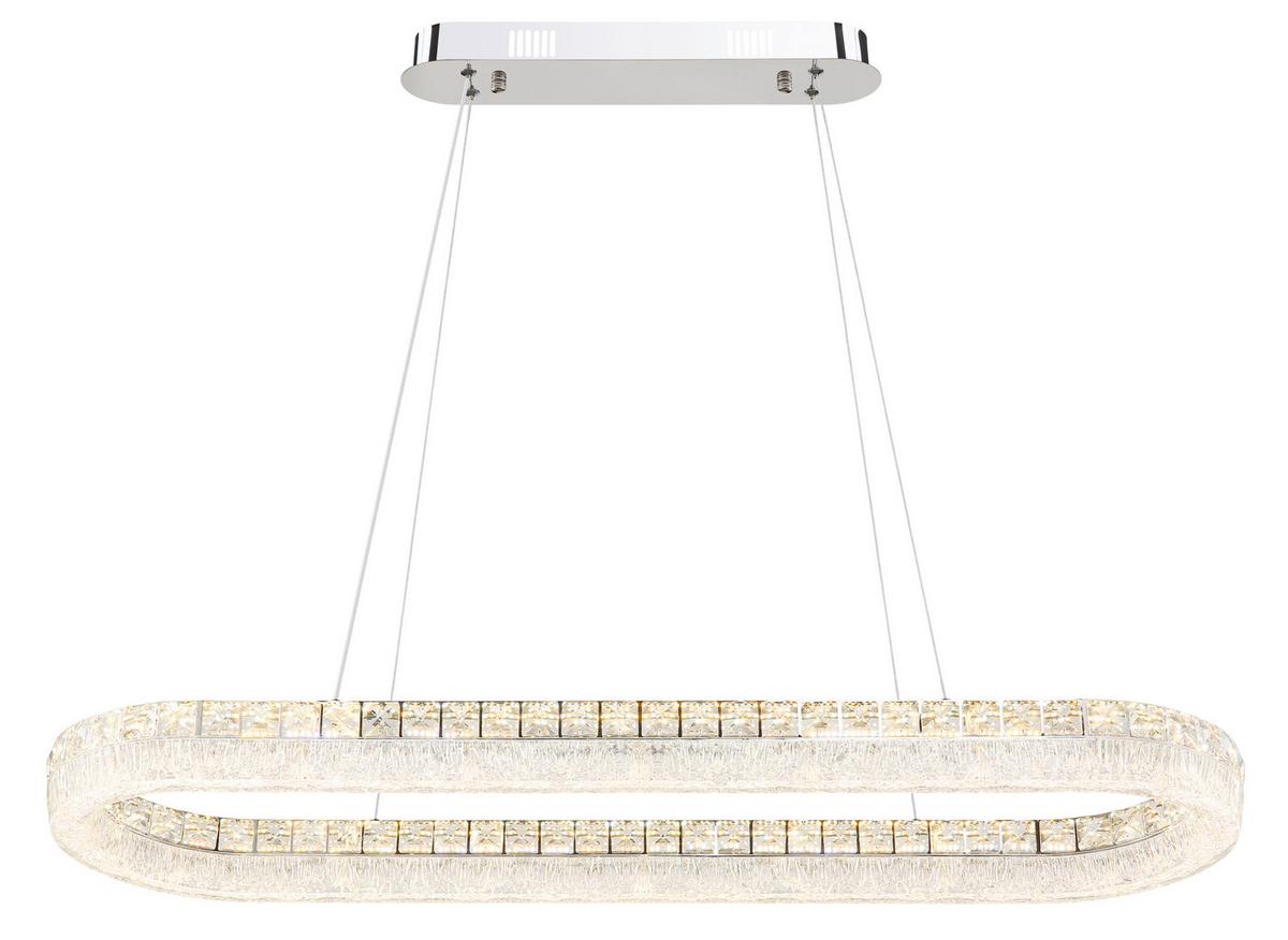 Led Viseća Svjetiljka Laurel - prozirno/boje kroma, Konvencionalno, staklo/metal (120/31,5/100,1cm) - Globo