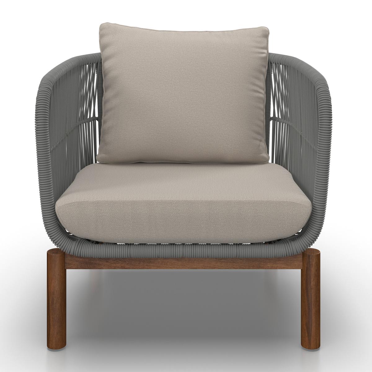 LOUNGEGARNITUR MALENE - Creme/Naturfarben, Modern, Holz/Textil (168/70,5/80cm) - Bessagi Garden