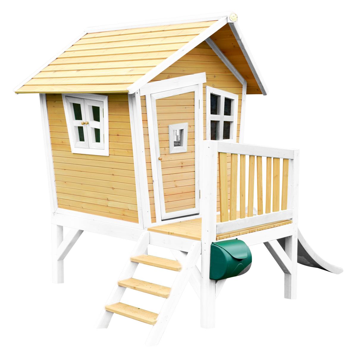Spielhaus Robin aus Zedernholz - Weiß/Braun, Basics, Holz/Kunststoff (264/203/177cm) - Ambia Garden