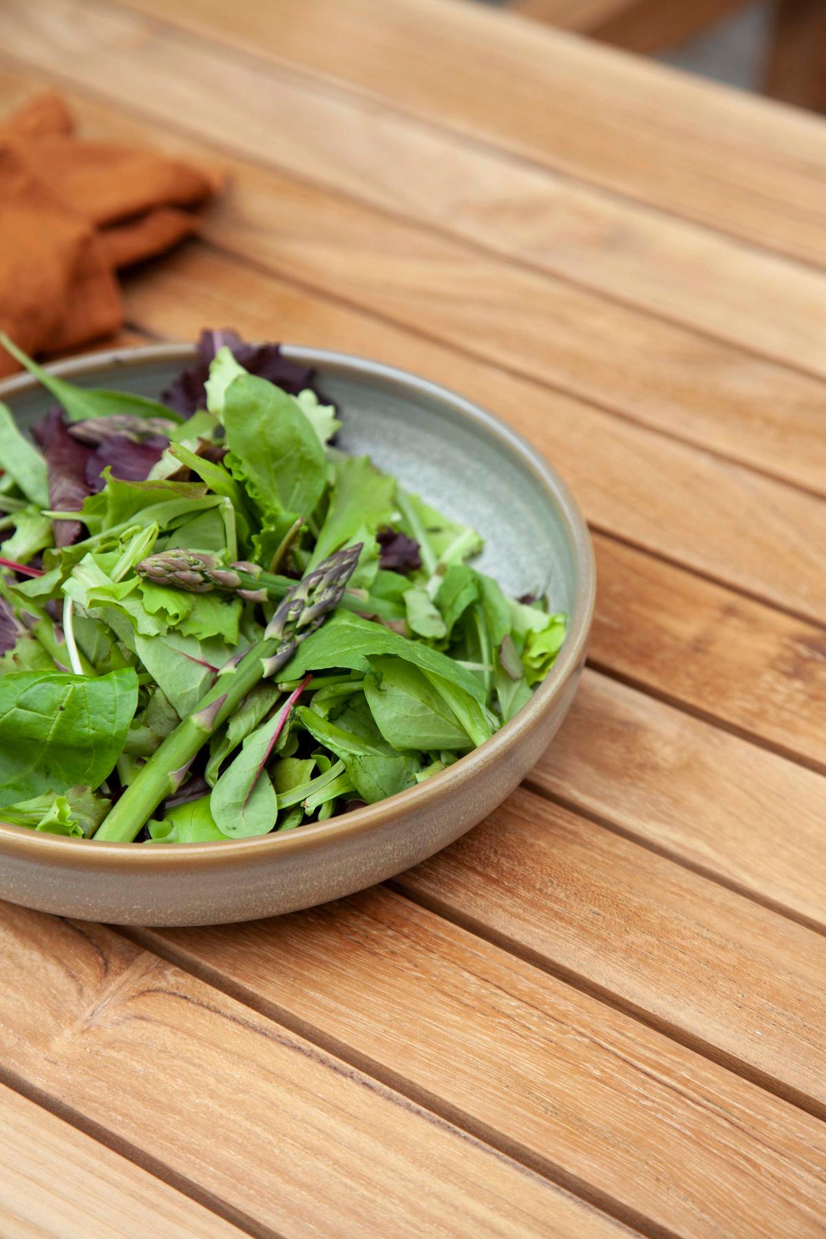 Gartentischgruppe Mood 7-tlg. Anthrazit/Teak - Anthrazit/Schwarz, Natur, Holz/Kunststoff (209/84/150cm) - Gardenson