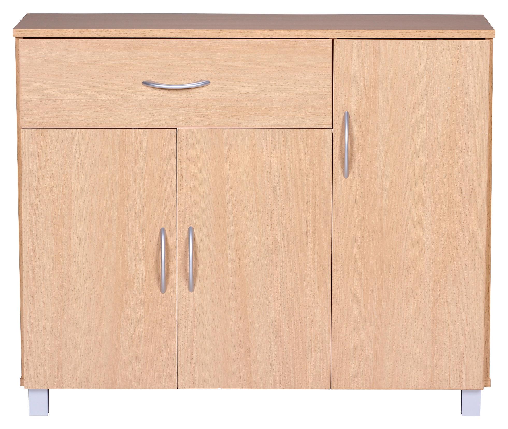 Komoda Jarry - siva/barve bukve, Konvencionalno, leseni material (90/75/30cm) - MID.YOU