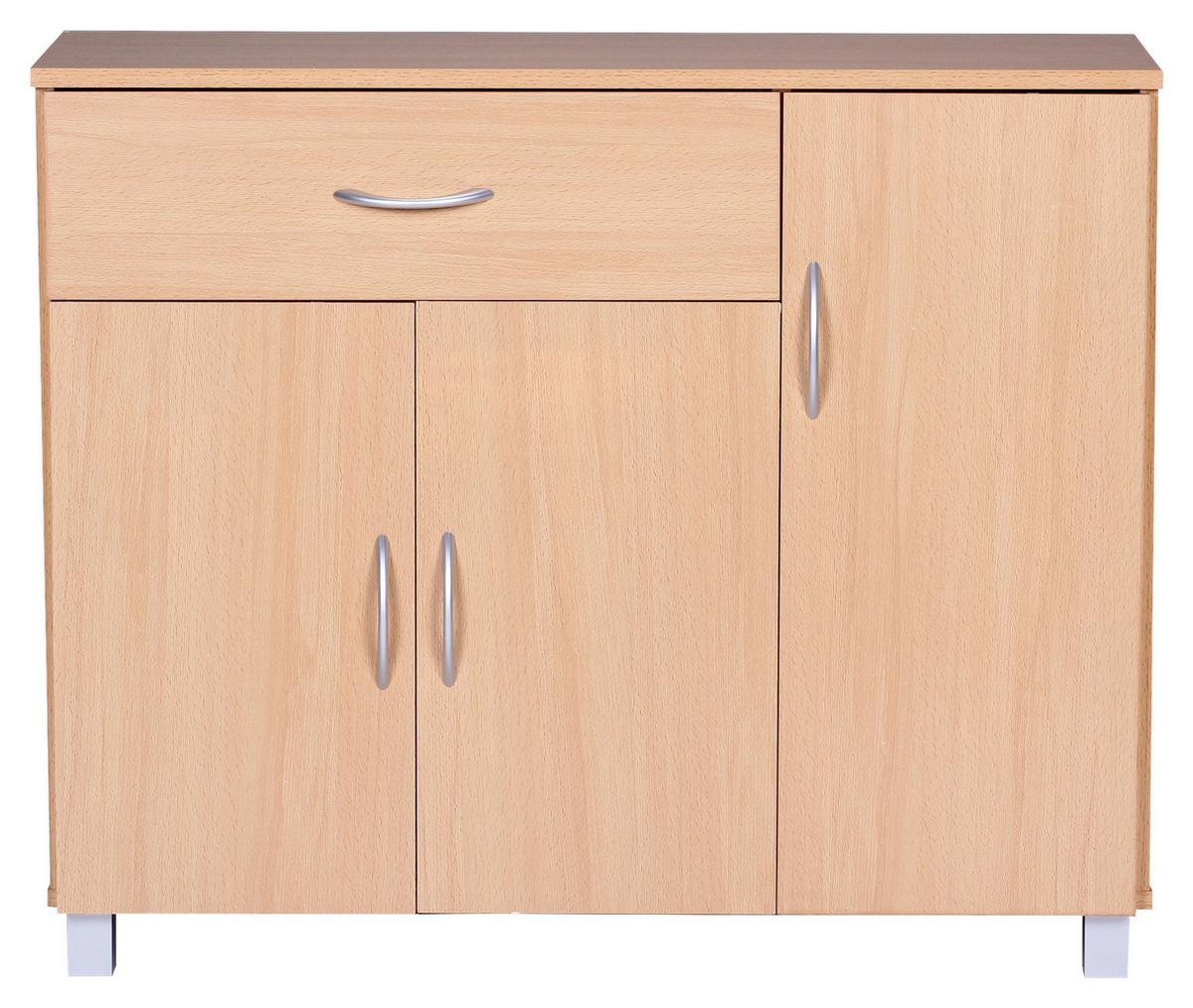 Komoda Jarry - siva/barve bukve, Konvencionalno, leseni material (90/75/30cm) - MID.YOU