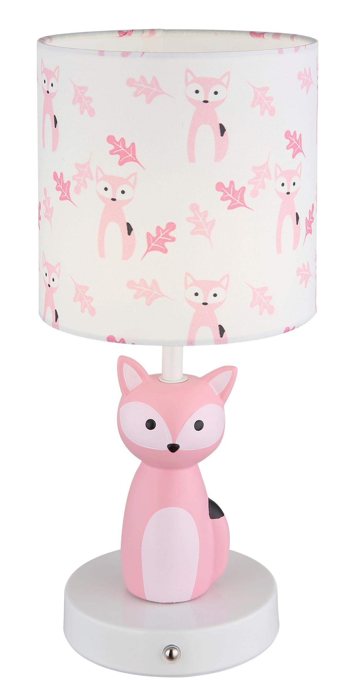 LED-TISCHLEUCHTE 21737P FOXY - Weiss/Pink, Trend, Keramik/Kunststoff (15/33,5cm) - Globo