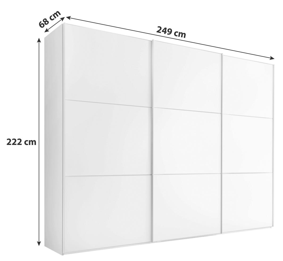 SZAFA PRZESUWNA/PODWIESZ.DRZWI INCLUDO 249CM SAPHIR - kolor aluminiowy/szary, Modern (249/222/68cm) - MID.YOU