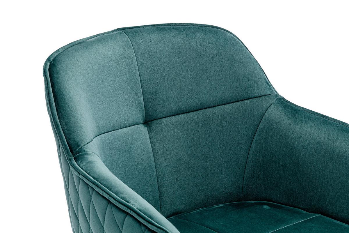 Naslanjač Samt, Zelena, Vrtljiv - črna/zelena, Moderno, kovina/tekstil (59/83/60cm) - Livetastic