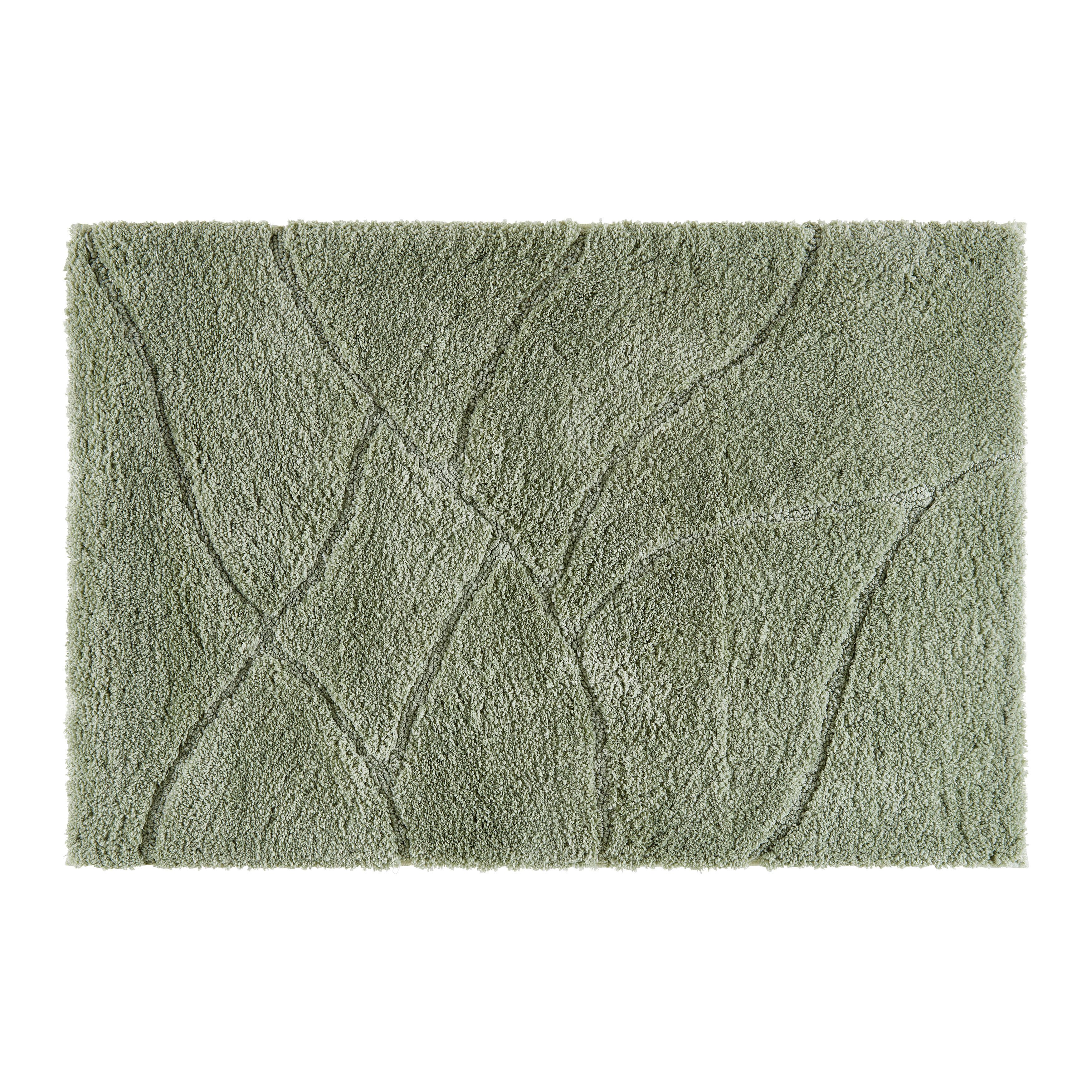 BADRUMSMATTA LEAVE - ljusgrön, Modern, textil (60/90cm) - Modern Living