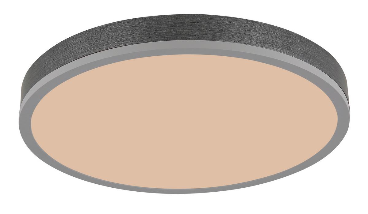 LED-DECKENLEUCHTE 416080AD2R-CCT DORO - Weiss/Dunkelgrau, Basics, Kunststoff/Metall (45/8,5cm) - Globo