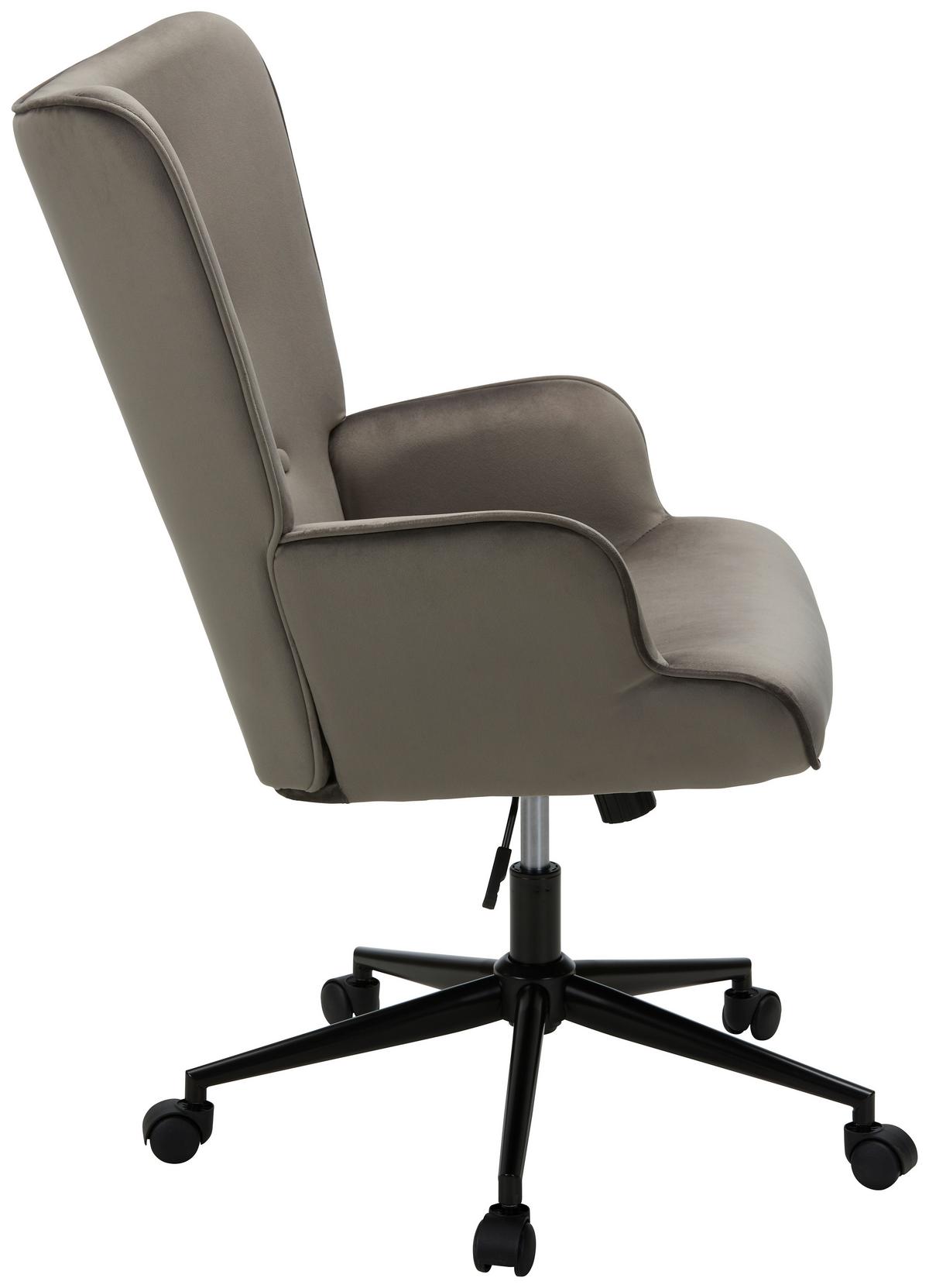 Chefsessel in Dunkelgrau - Chromfarben/Dunkelgrau, MODERN, Textil/Metall (68/102/76cm) - Mömax