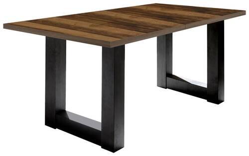 Ausziehtisch Dinner Konzept in Schwarz/Eichefarben - Eichefarben/Schwarz, MODERN, Holzwerkstoff (140-190/90/76cm) - Mömax
