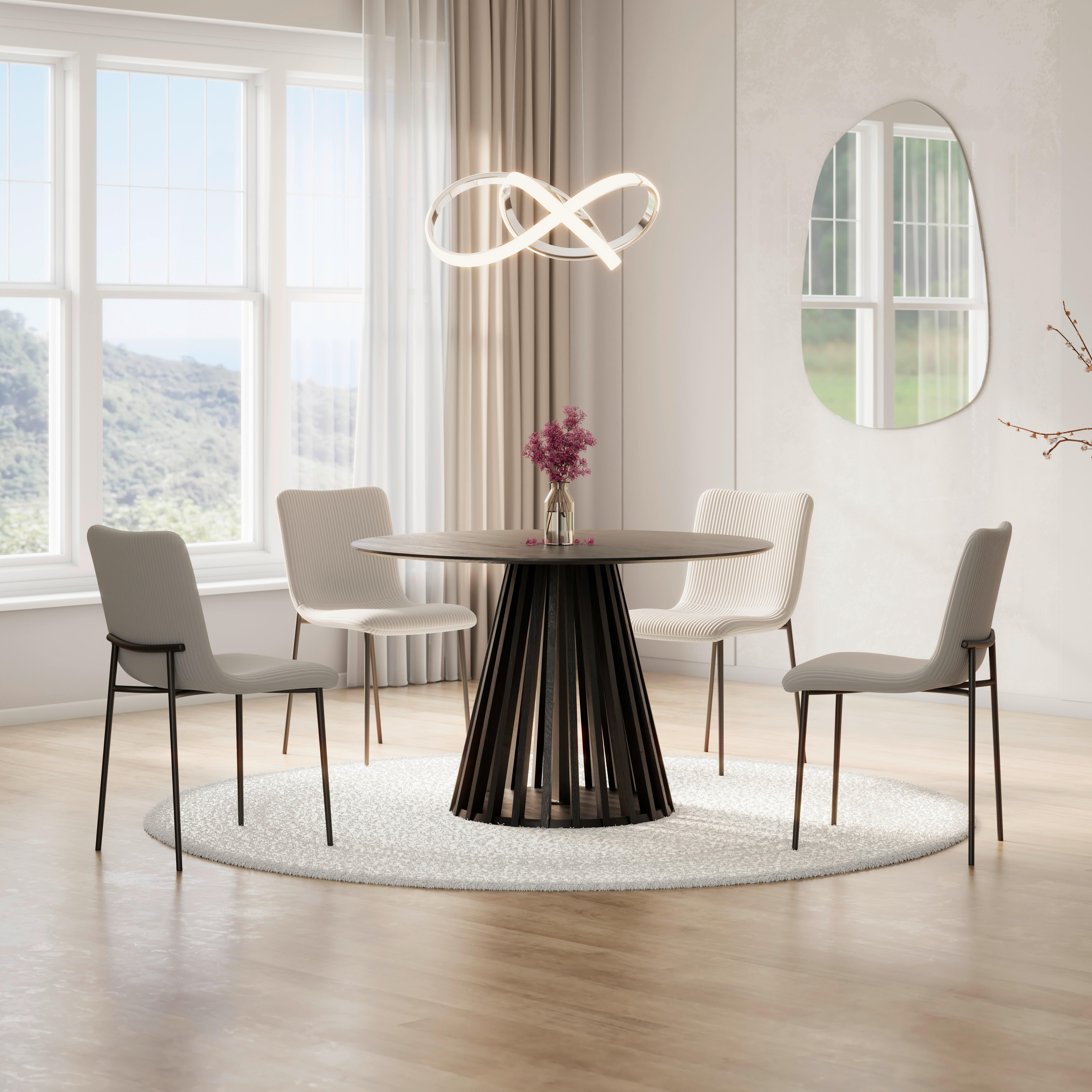 Jedilna Miza Ennio, Ø 120cm, Črna - črna, Moderno, les (120/120/75cm) - Bessagi Home