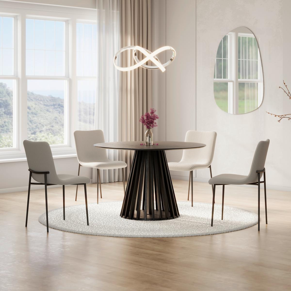 Jedilna Miza Ennio, Ø 120cm, Črna - črna, Moderno, les (120/120/75cm) - Bessagi Home