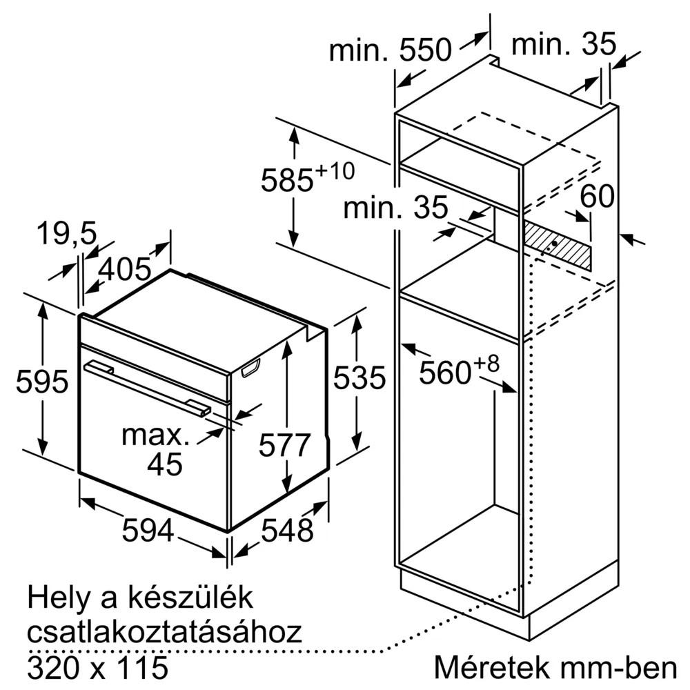 Beépíthető Sütő Hbg7341b1 - fekete (59,4/59,5/54,8cm) - Bosch