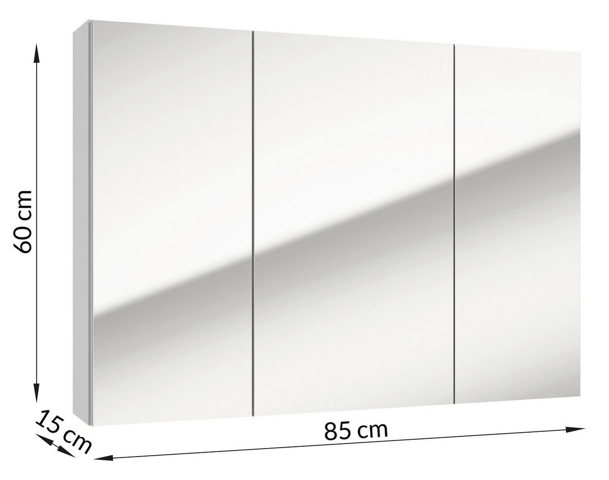 SZAFKA Z LUSTREM LOCCA SPS 85 CM - biały, Basics, materiał drewnopochodny/szkło (85/60/15cm) - MID.YOU