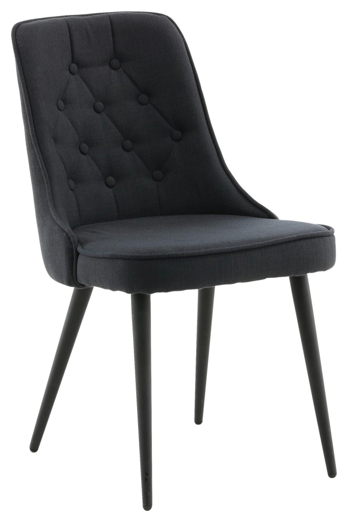 STUHL-SET VELVET DELUXE - Schwarz, Design, Kunststoff/Textil (50/88.5/66cm) - Livetastic