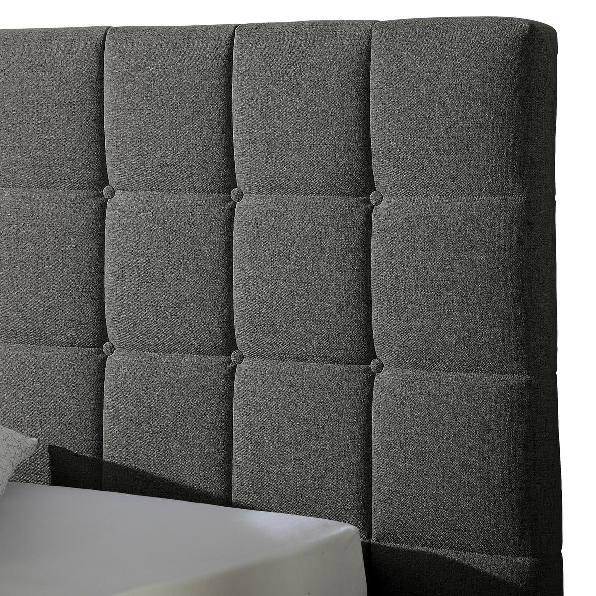 Polsterbett Cueno Anthrazit ca. 200x200 cm - Anthrazit/Naturfarben, MODERN, Holz/Textil (200/200cm) - Livetastic