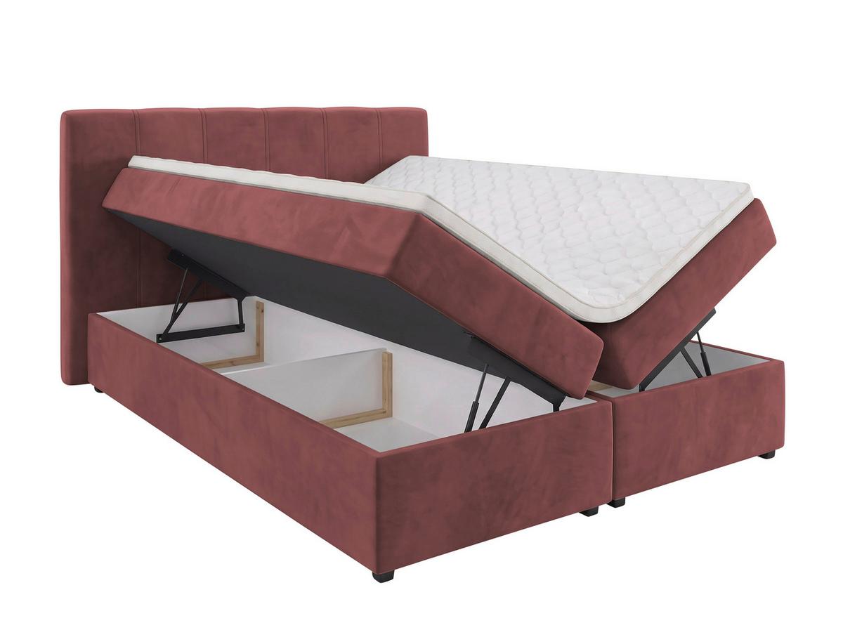 Boxbett Dana Rot ca. 140x200cm - Rot/Schwarz, Kunststoff/Textil (140/200cm) - Based