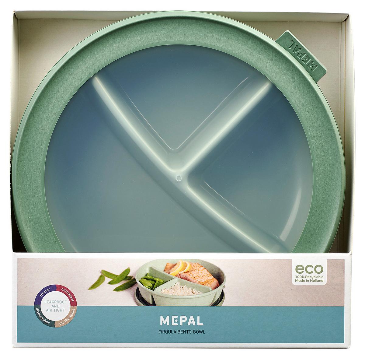 PUDEŁKO NA LUNCH BENTO 106219094700 - szałwiowy/przezroczysty, Konventionell, tworzywo sztuczne (23/6cm) - Mepal