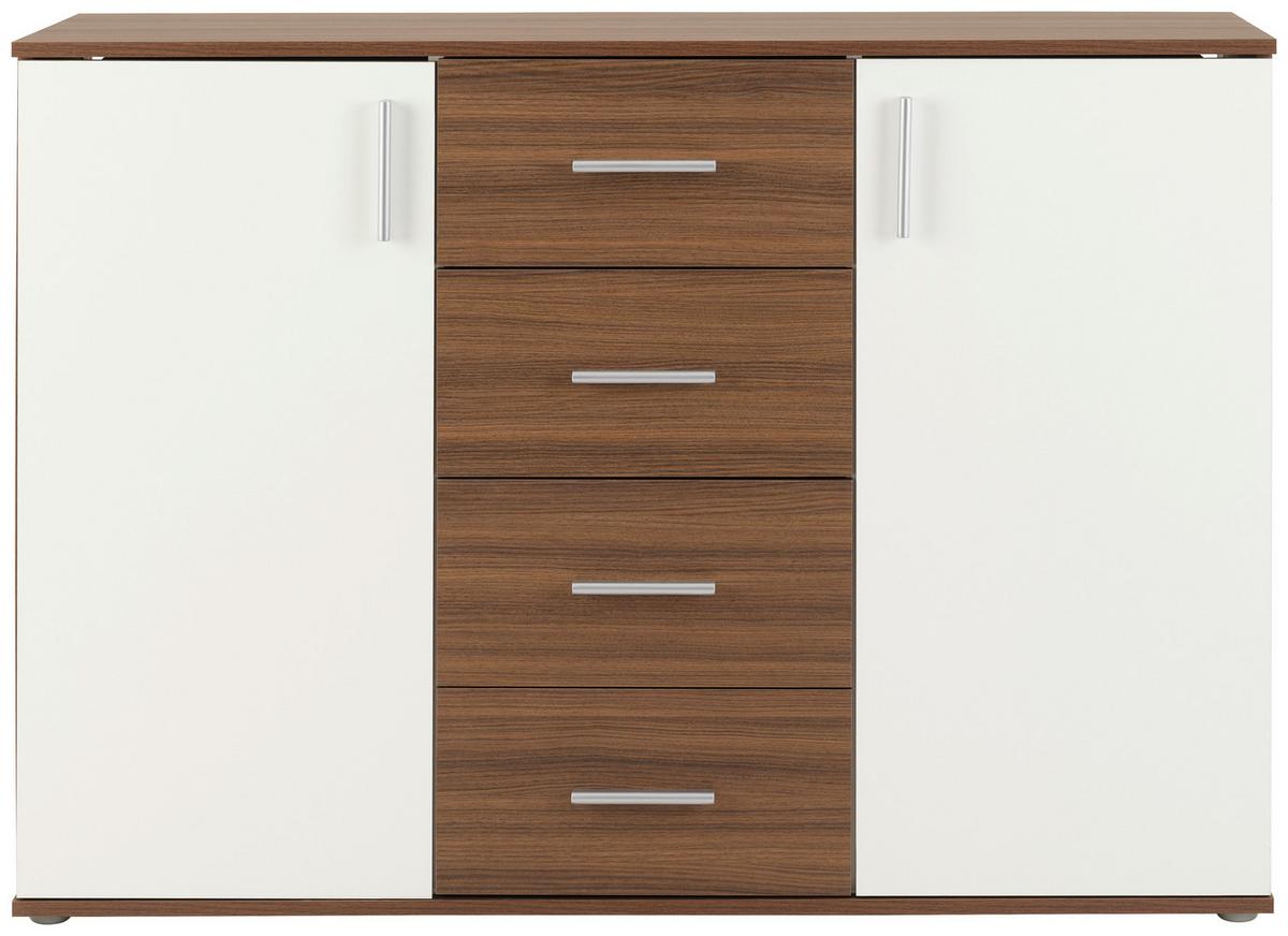 Komoda Ina 03 - barve aluminija/hrast artisan, Moderno, umetna masa/leseni material (132/94,8/38,3cm)