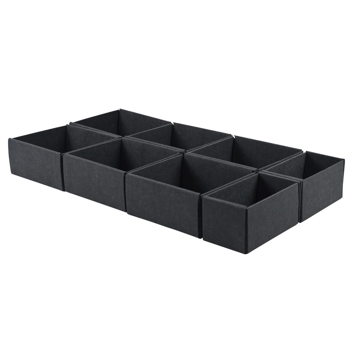 Schubladenbox Unit - L in Grau - Grau, KONVENTIONELL, Textil - Premium Living