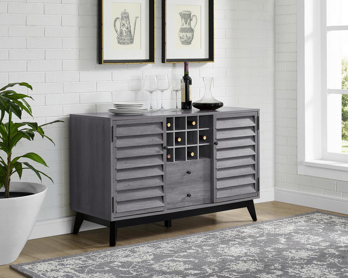 Weinregal Vaughn Grau ca. 120x76x48cm - Eichefarben/Eiche grau, Design, Holzwerkstoff/Metall (120/76/48cm) - MID.YOU