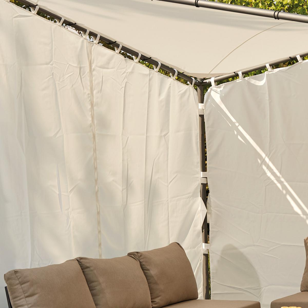 Pavillon-Seitenteil Berlino B: 300 cm, 2-tlg. - Weiß, KONVENTIONELL, Textil (300/256cm) - Siena Garden