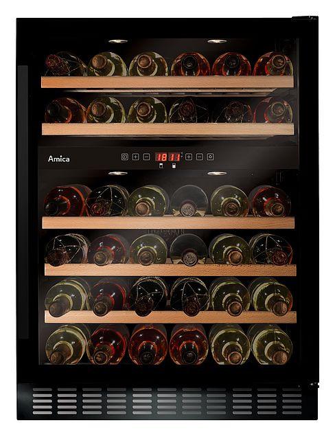 Weinkühlschrank WK341110-2S - Schwarz, Glas/Metall (59,5/82/61,5cm) - Amica