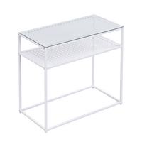 Konsolentisch Wl7.334 - Weiss, Design, Glas/Metall (80/40/77cm) - MID.YOU
