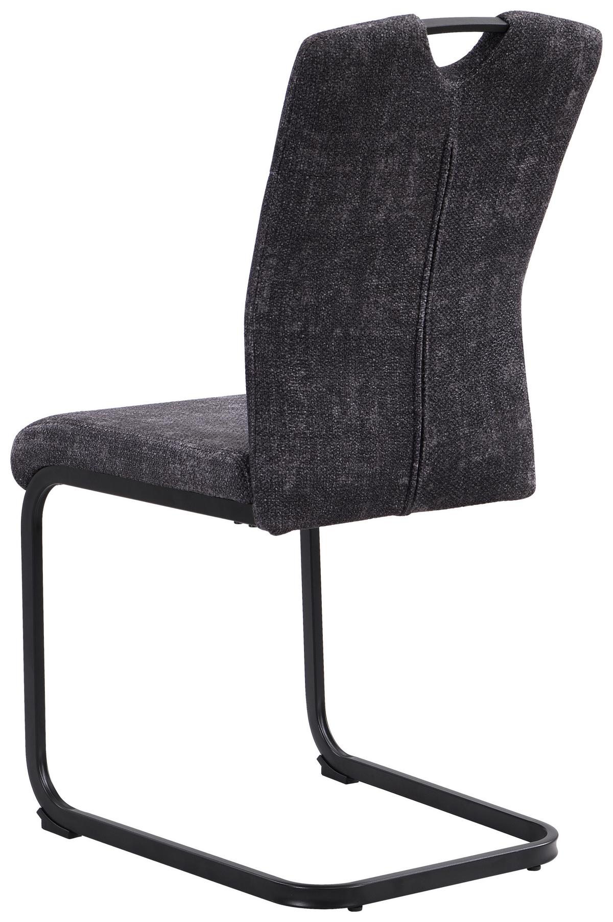 Schwingstuhl Finn in Grau - Schwarz/Grau, MODERN, Textil/Metall (44/95/56cm) - Mömax