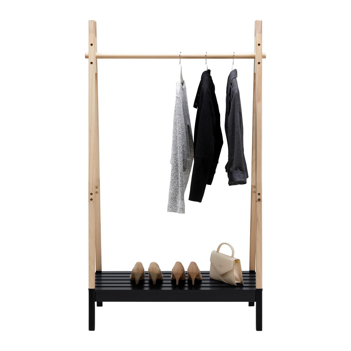 Kleiderständer Tadeo II Naturfarben/Schwarz - Schwarz/Naturfarben, Natur, Holz/Holzwerkstoff (100/170/46cm) - Mömax