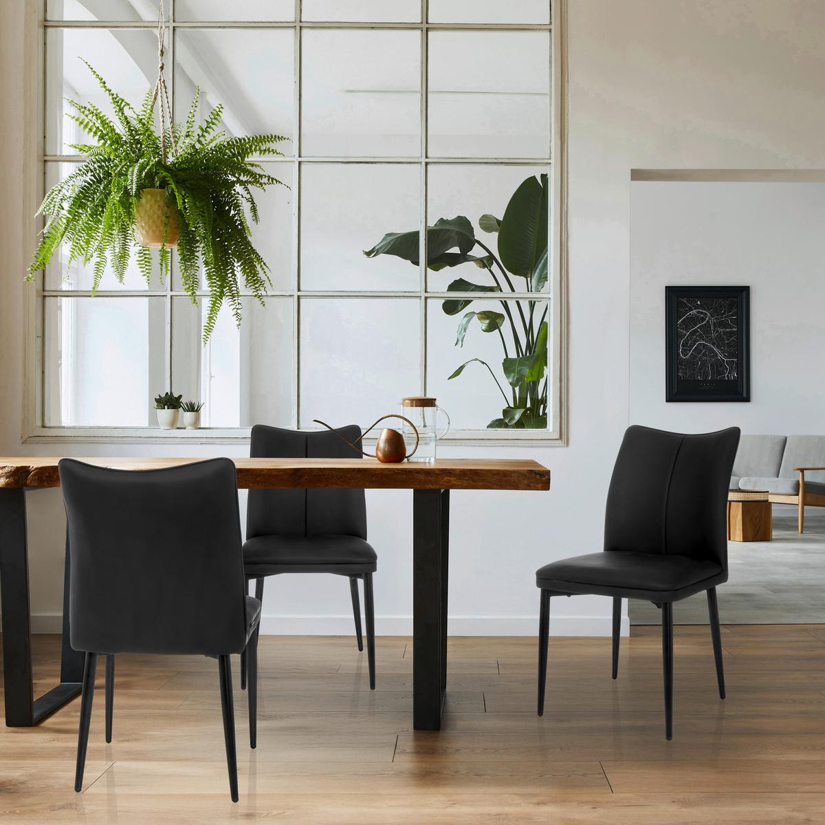 Stol Viseto, Črna - črna, Moderno, kovina/tekstil (47/87/61cm) - MID.YOU