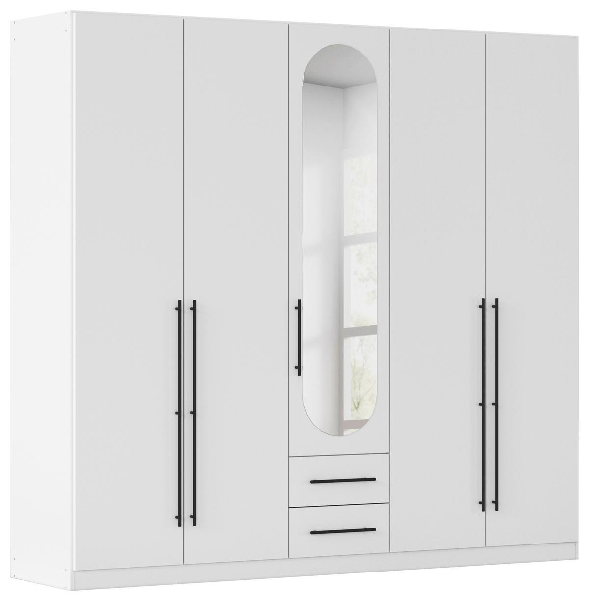 Dulap cu uși rotative VELORA - alb, Konventionell, material pe bază de lemn (226/210/54cm) - Mömax