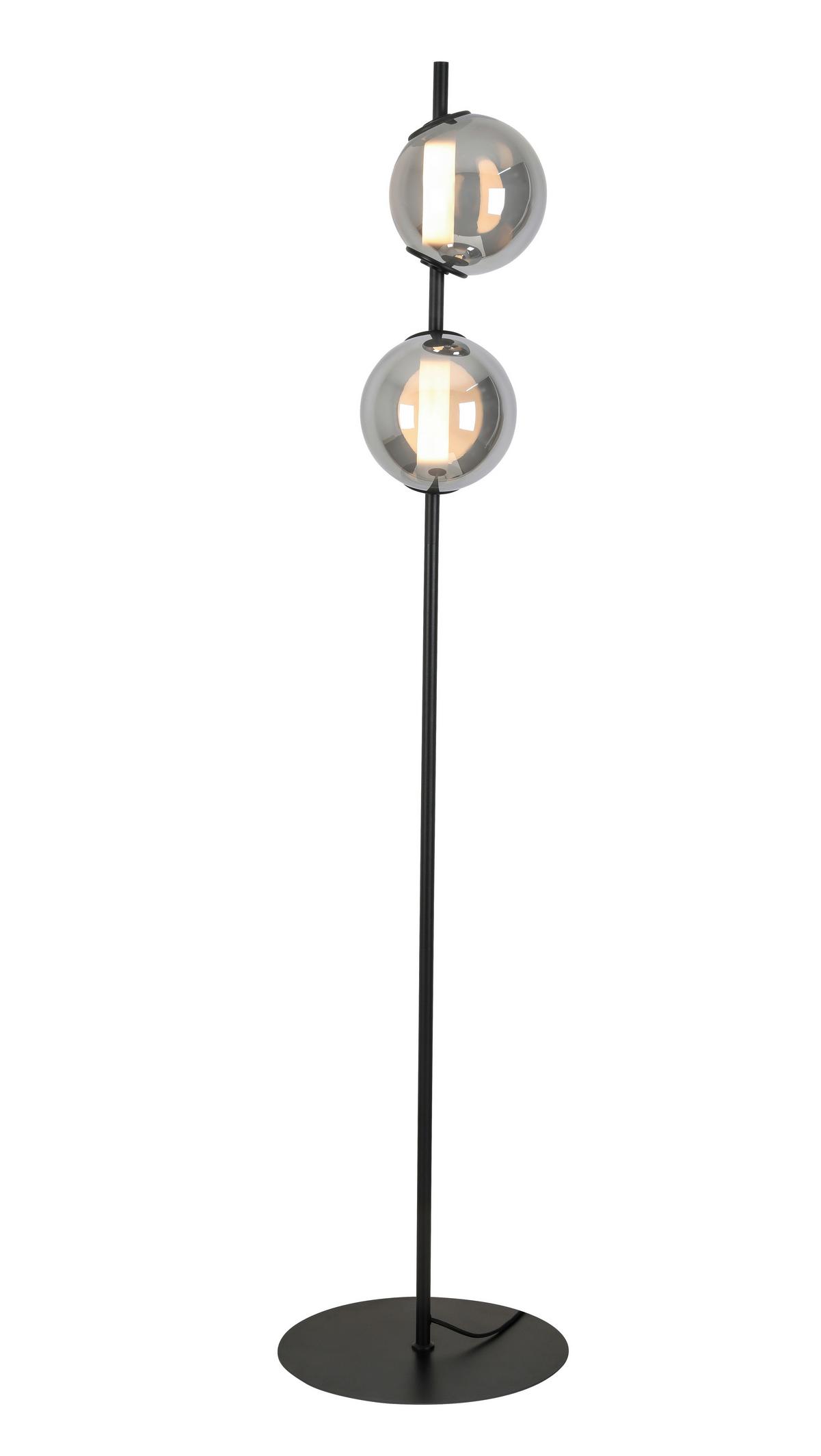 LAMPA STOJĄCA LED SECO *DK* - czarny/kolor chromowy, Design, tworzywo sztuczne/metal (34/168cm) - Dieter Knoll