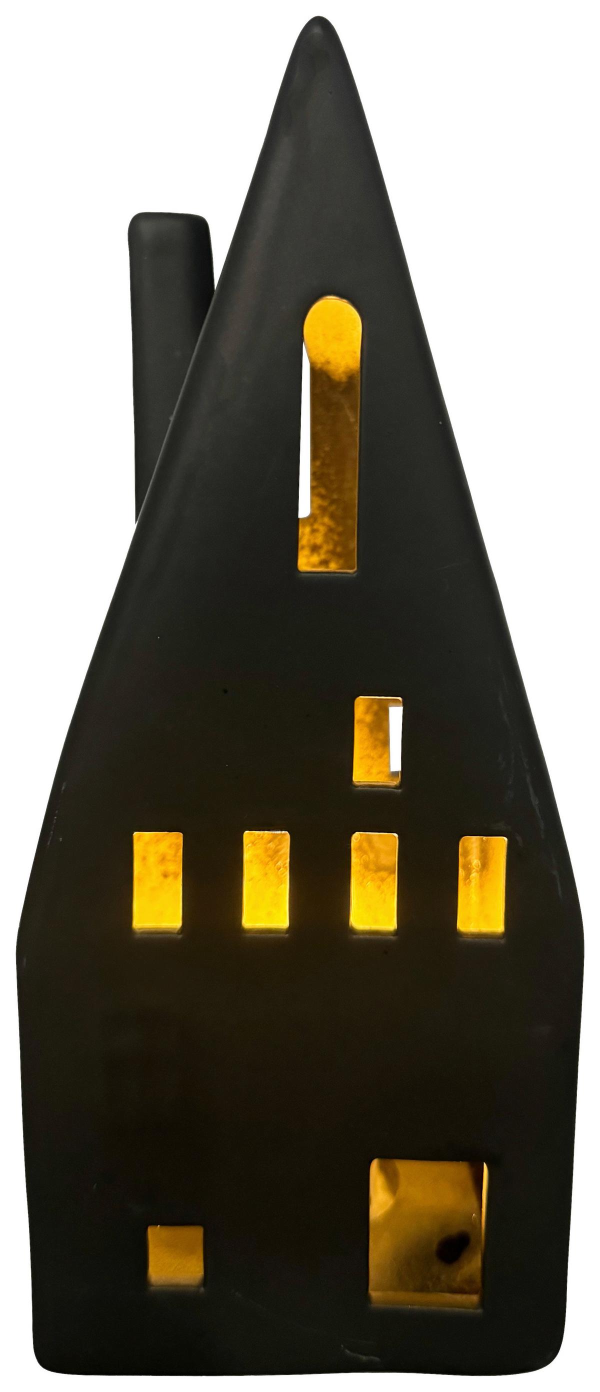 Dekohaus Luna Schwarz - Schwarz, Konventionell, Keramik (7,8/20,7/7,8cm) - Mömax