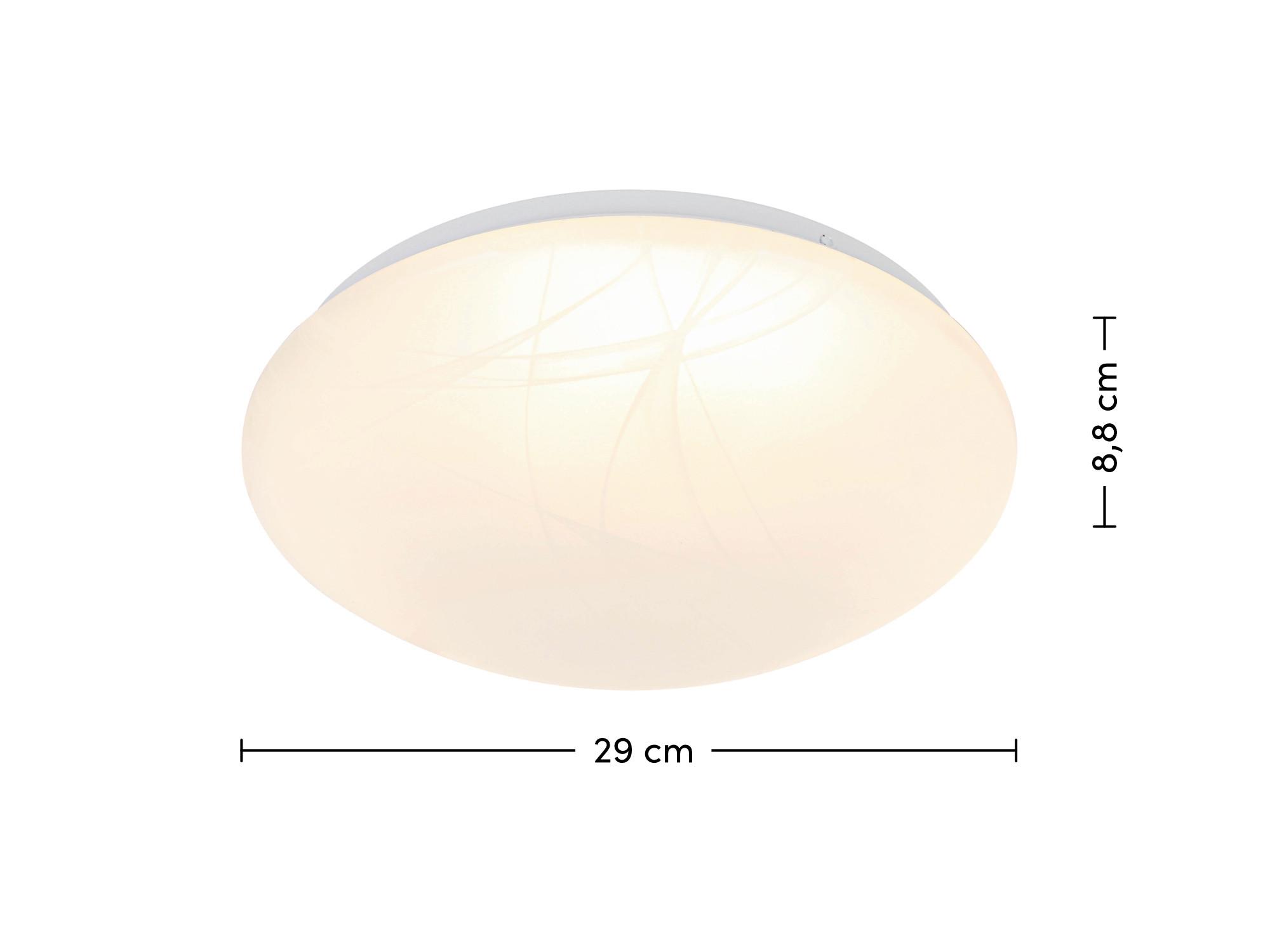 LED-TAKLAMPA ALABAST - vit/Alabasterfarben, Design, metall/plast (29/8,8cm) - Mömax