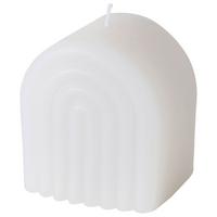 Kerze Arch I Weiß - Weiß, MODERN (7,5/6/8,5cm) - Mömax